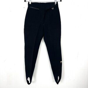 Vintage Obermeyer Women Black Wool Stirrup Ski Pants Size 2/4 Small